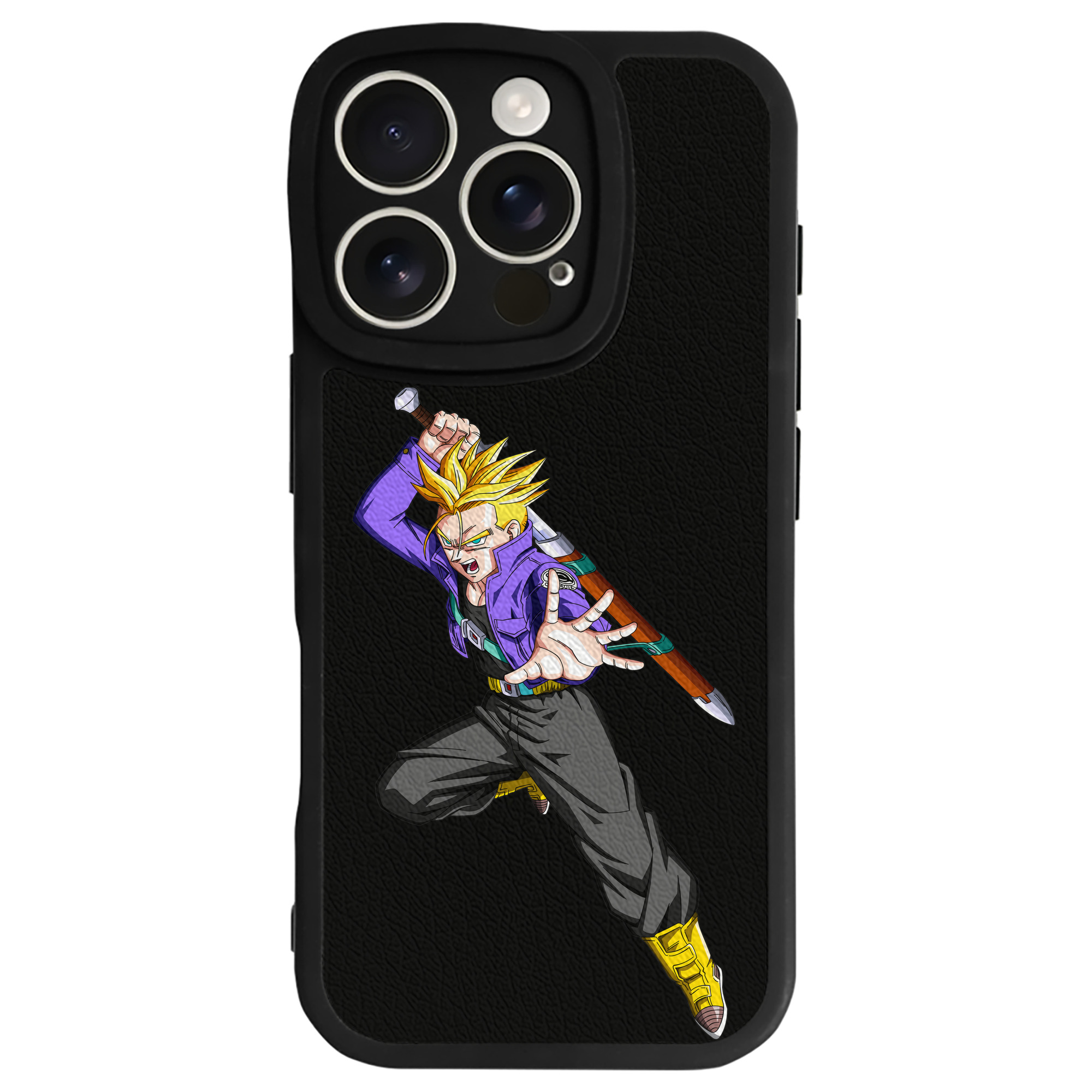 （画像用） ドラゴンボール トランクス（Torankusu）DRAGON BALL Trunks 【iPhone 16シリーズ対応】シリコンスマホケース（レザー調） 材質：シリコン
